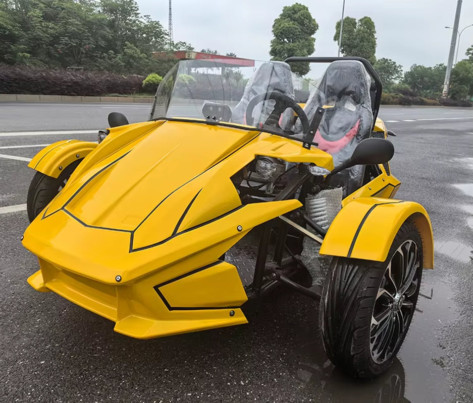 Custom Factory 72V80Ah Lithium Battery 6Kw Motor 2-Seater Electric ZTR Slingshot Motorcycle 3 Wheel with Left Steering