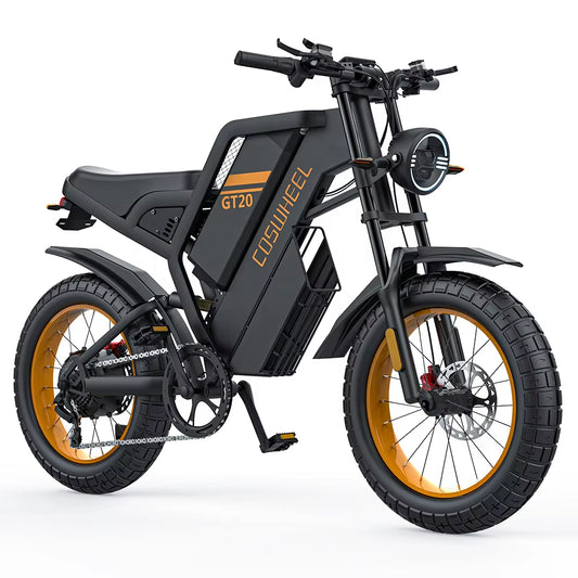 EU UK US Stock New Design Coswheel GT20 Retro E-Bike Electric Road Dirt Bike Fat Tire E Bike Fast Ebike Electric Mountain Bike