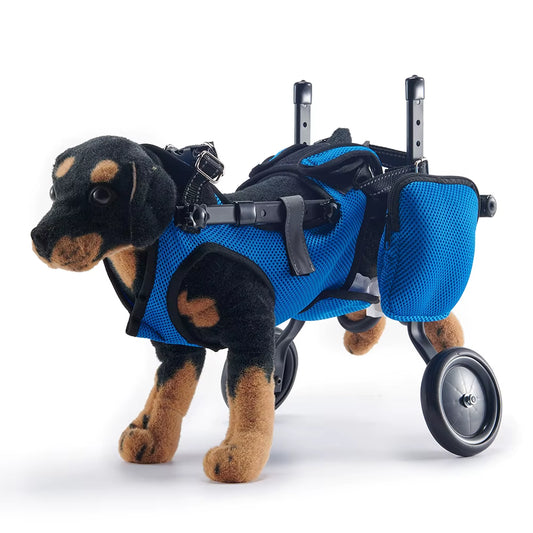 New Upgraded Dog Wheelchair for Back Legs Safety Dog Leg Support Adjustable Pet Wheelchair Cart with Poop Bag and Pee Mat