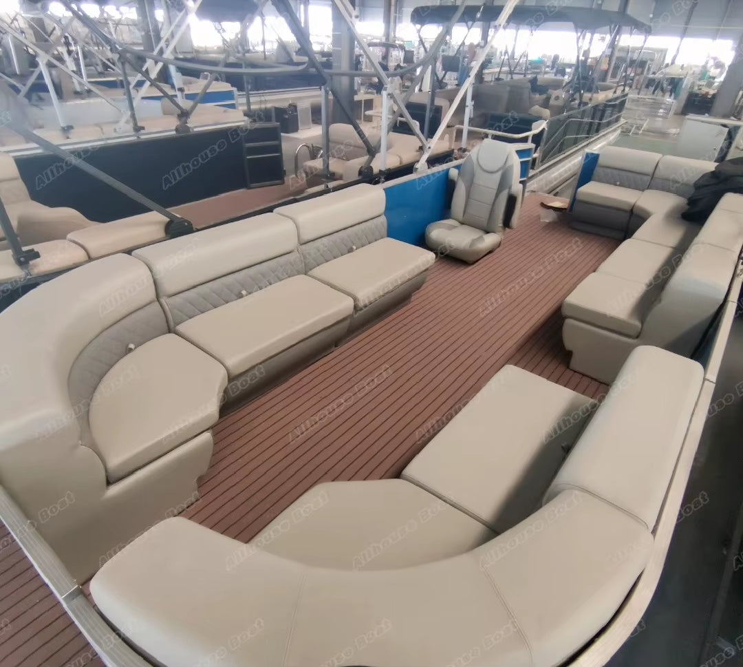 Professional Large Build Custom Floating Party Luxury Double Deck Aluminium Float Boat Pontoons Small Pontoon Boats