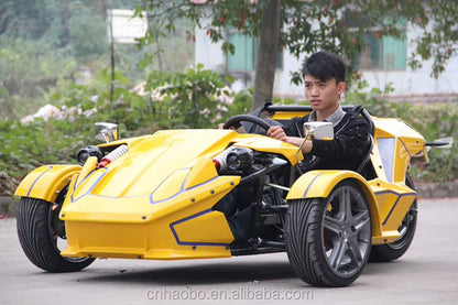 Custom Factory 72V80Ah Lithium Battery 6Kw Motor 2-Seater Electric ZTR Slingshot Motorcycle 3 Wheel with Left Steering