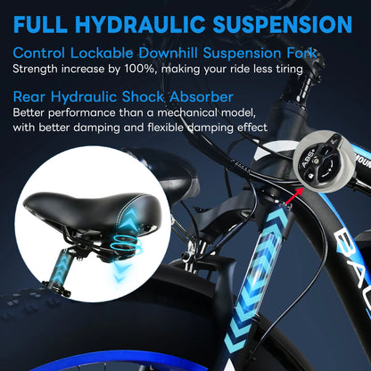 Baolujie 26" 2000W Electric Mountain Bike