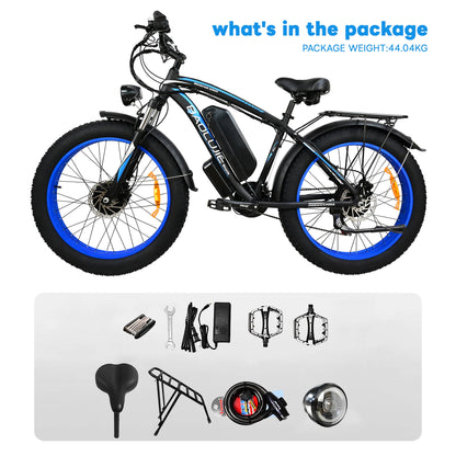 Baolujie 26" 2000W Electric Mountain Bike