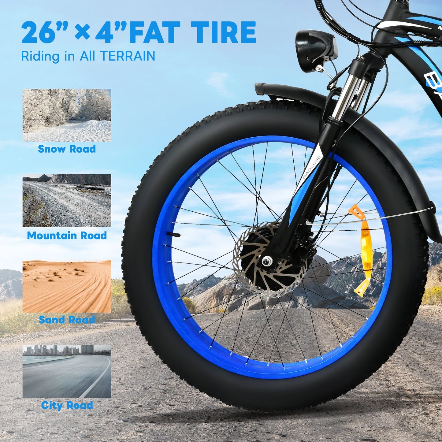 Baolujie 26" 2000W Electric Mountain Bike