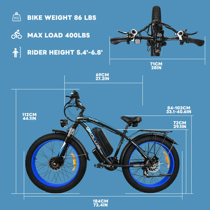 Baolujie 26" 2000W Electric Mountain Bike