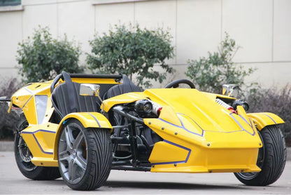 Custom Factory 72V80Ah Lithium Battery 6Kw Motor 2-Seater Electric ZTR Slingshot Motorcycle 3 Wheel with Left Steering