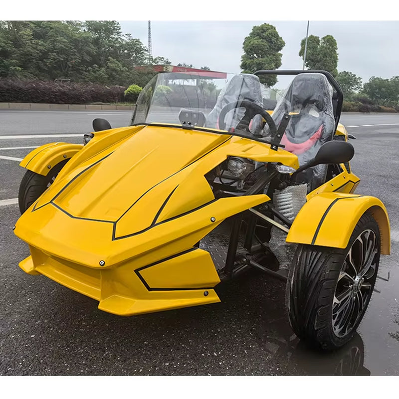 Custom Factory 72V80Ah Lithium Battery 6Kw Motor 2-Seater Electric ZTR Slingshot Motorcycle 3 Wheel with Left Steering